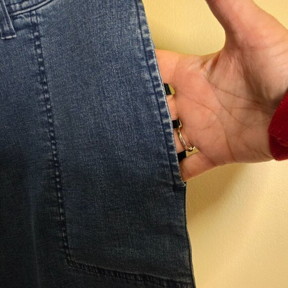 J. Jill Super Wide Leg High Rise Cropped Cargo Jeans Size 18p - Picture 4 of 6